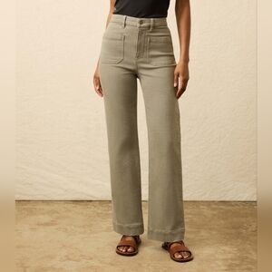 Faherty Stretch Terry Patch Pocket Full Length Flare Pants Coastal Sage Size 29